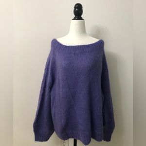 ZARA purple off shoulder sweater top